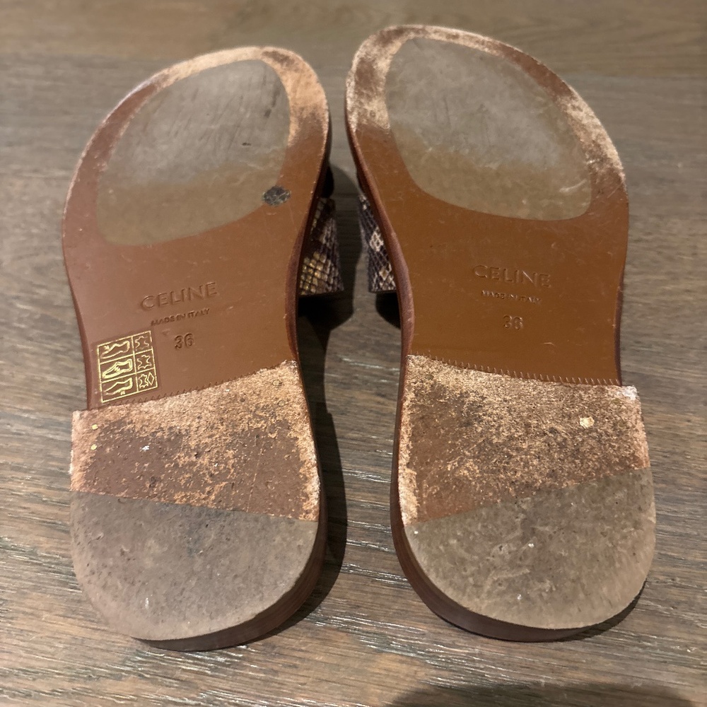 Celine Metallic Python Slides - Picture 5 of 6